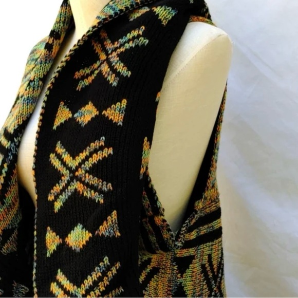 JohnPaulRichard Black and Multicolor Women's Aztec Sweater Vest - Picture 3 of 7